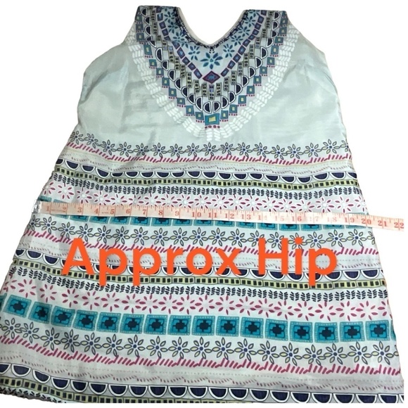 XXI Cotton / Silk Blend Fully Lined Double Vee Neckline Embellished Mini Dress L - Picture 6 of 12